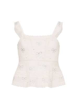 LoveShackFancy Kids Melsy Top in White. Size 2. Also in 3, 4, 5, 6.