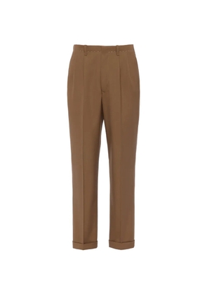 Maison Margiela pleat cuffed trousers - Brown