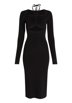 Karl Lagerfeld cut-out long sleeve knit dress - Black