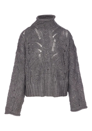LIU JO openwork embellished sweater - Grey