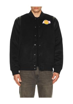 Mitchell & Ness NBA Lakers Walk The Tunnel Vintage Logo Varsity Jacket in Black. Size L. Also in M, S, XL/1X.