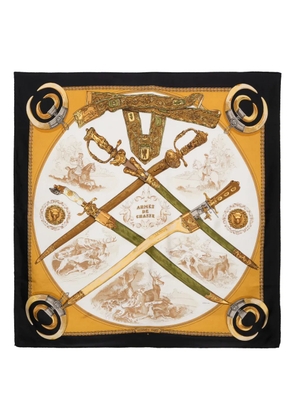 Hermès Pre-Owned 1970s Armes De Chasse silk scarf - Black