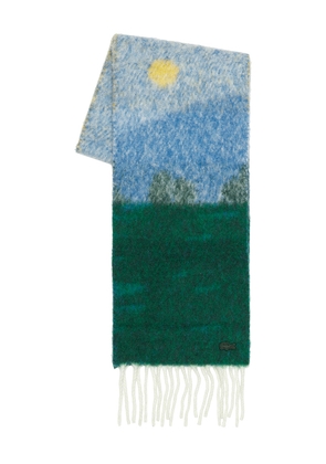 Lacoste Mountain Graphic Long Scarf in Blue.