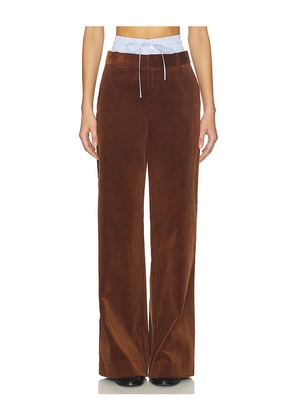 Monse Double Waistband Pant in Brown. Size 0. Also in 2, 4, 6.