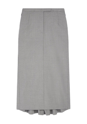DRIES VAN NOTEN pleated tailored midi skirt - Grey