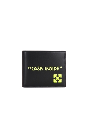OFF-WHITE Jitney Quote Bifold Wallet in Black.