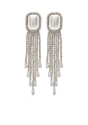HZMER JEWELLERY crystal-embellished silver drop earrings
