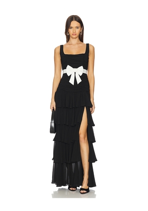 MAJORELLE Flora Gown in Black. Size L. Also in M, S, XL, XS, XXS.