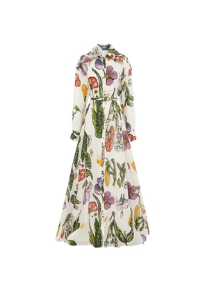 Leo Lin collared floral print dress - White