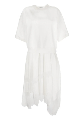 Goen.J layered lace-trim dress - White