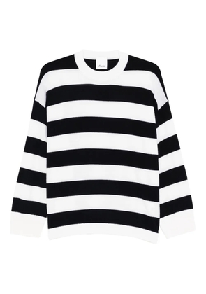 Allude striped-pattern sweater - White