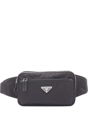 Prada Pre-Owned 2020's logo-plaque belt bag - Black