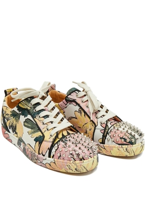 Christian Louboutin Pre-Owned Louis Junior floral-pattern spike sneakers - Pink