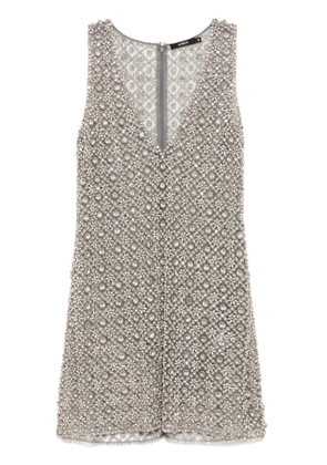 Amen net-embroidered mini dress - Silver