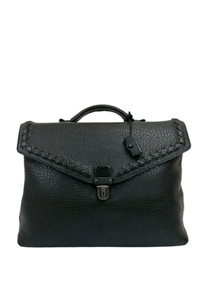 Bottega Veneta Pre-Owned 2000-2025 Intrecciato Trimmed Leather business bag - Black
