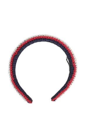 Miu Miu striped crochet headband - Blue