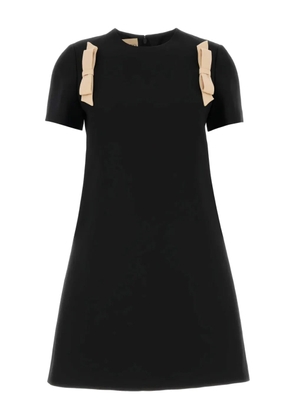 Valentino Garavani bow crepe cou dress - Black