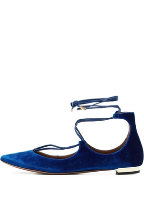 Aquazzura pre-owned Christy strappy pointed-toe ballet flats - Blue