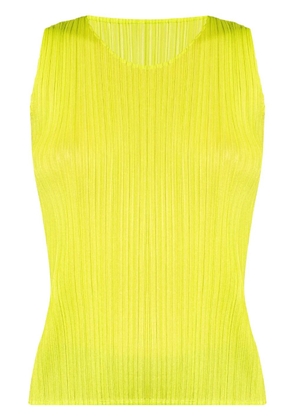Pleats Please Issey Miyake pleated tank top - Yellow