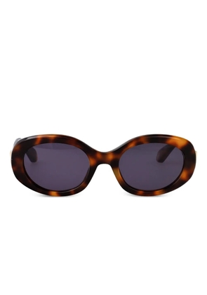 Roberto Cavalli oval-frame logo sunglasses - Brown