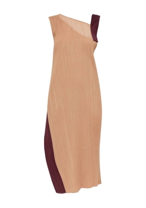 Pleats Please Issey Miyake pleated asymmetric dress - Orange