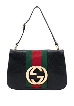 Gucci Pre-Owned 2000-2015 Leather Blondie Web shoulder bag - Black