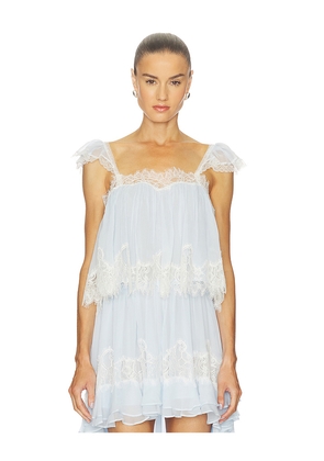 LoveShackFancy Lova Top in Blue. Size M. Also in L, S, XL, XS.