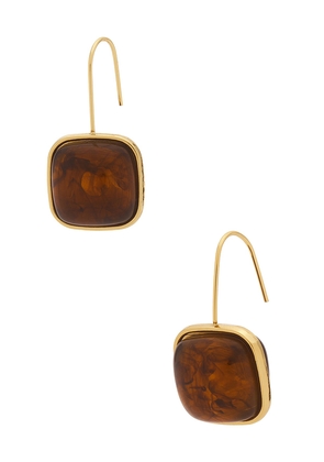 Lovers and Friends Indira Earrings in Gold & Ttort in Metallic Gold.