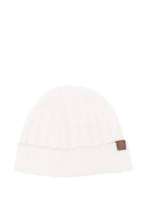 Eleventy cable-knit beanie hat - Neutrals