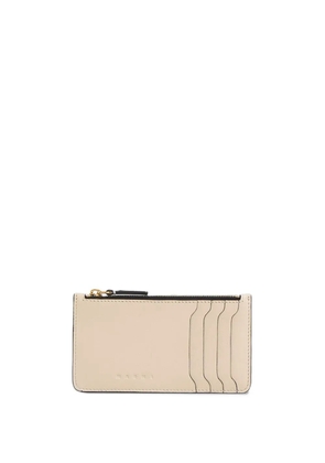 Marni zipped leather card case - Neutrals