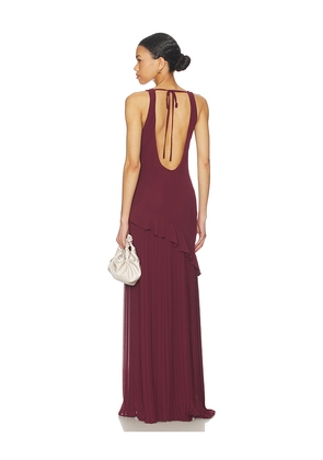 Lovers and Friends Marleen Gown in Wine. Size L. Also in M, S, XL, XS, XXS.