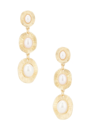 Lovers and Friends Sana Earrings in Metallic Gold.