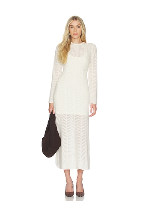 NAADAM Cashmino Lace Pointelle Dress in White. Size L. Also in M, S, XS.