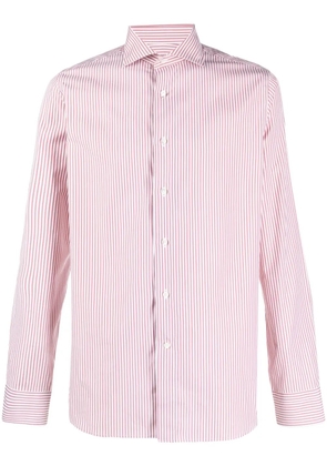 Canali striped cotton shirt - Red