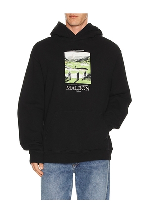 Malbon Golf Fesque Lowlands Hoodie in Black. Size L. Also in S, M, XL/1X.