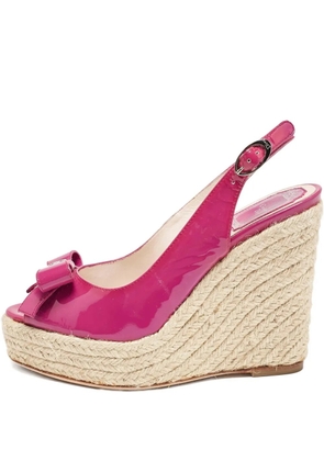 Christian Dior Pre-Owned 120mm leather wedge sandals - Pink