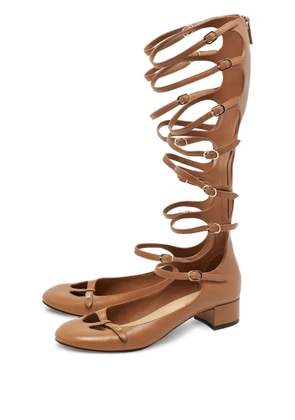 Christian Dior Pre-Owned buckle leather flats - Brown