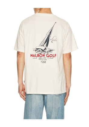 Malbon Golf Vista Keel Tee in Cream. Size L. Also in M, S, XL/1X.