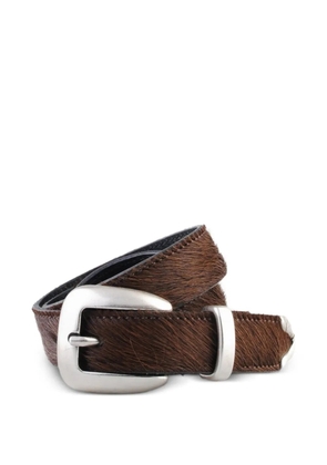 Molebo fur buckle belt - Brown