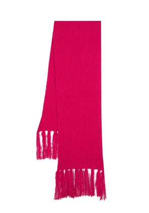 MSGM waffle-knit fringed scarf - Pink