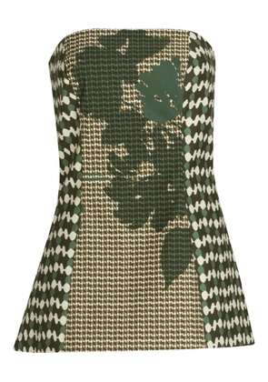 Silvia Tcherassi Astor printed strapless top - Green