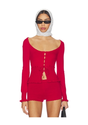 MAJORELLE Kaiden Cardigan in Red. Size L. Also in M, S, XL, XS, XXS.