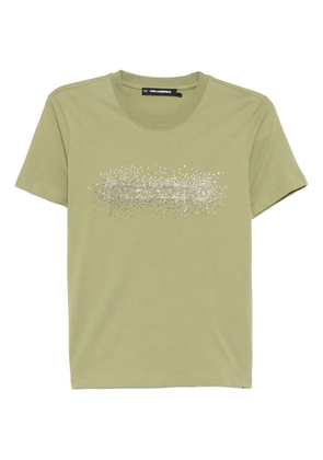 Karl Lagerfeld rhinestone-embellishment crew-neck T-shirt - Green