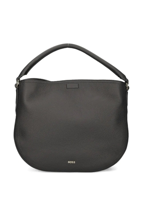 BOSS grained-leather detachable-strap shoulder bag - Black