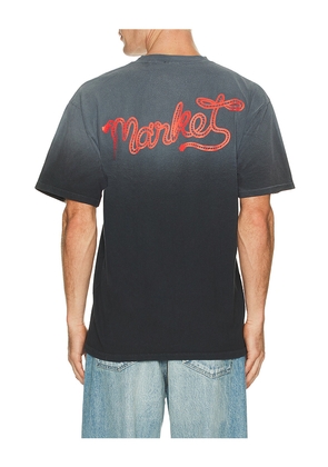Market Lasso Lockup Tee in Black. Size L. Also in M, S, XL/1X.