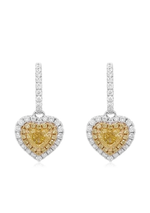 HYT Jewelry 18K yellow and white gold Heart diamond earrings