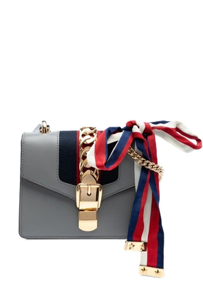 Gucci Pre-Owned 2016-2025 Mini Leather Web Sylvie Chain crossbody bag - Grey