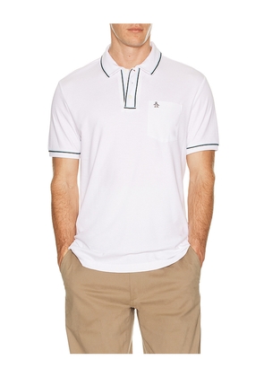 Original Penguin Earl Organic Cotton Polo in White. Size L. Also in M, S, XL/1X.