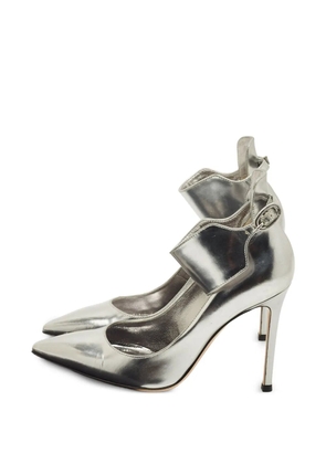 Gianvito Rossi ankle-cuff pointed-toe pumps - Silver