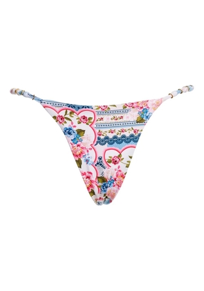 Agua By Agua Bendita Dakota floral-print bikini bottom - White